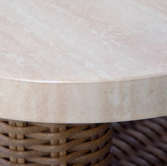 Signature Design by Ashley® Angel Island Beige Aluminum/Wicker Outdoor End Table with Brown Base-3
