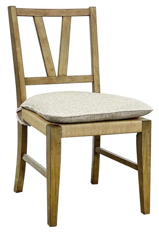 Bernards Tarrington Almond Slat Back Side Chair with Cushion-0