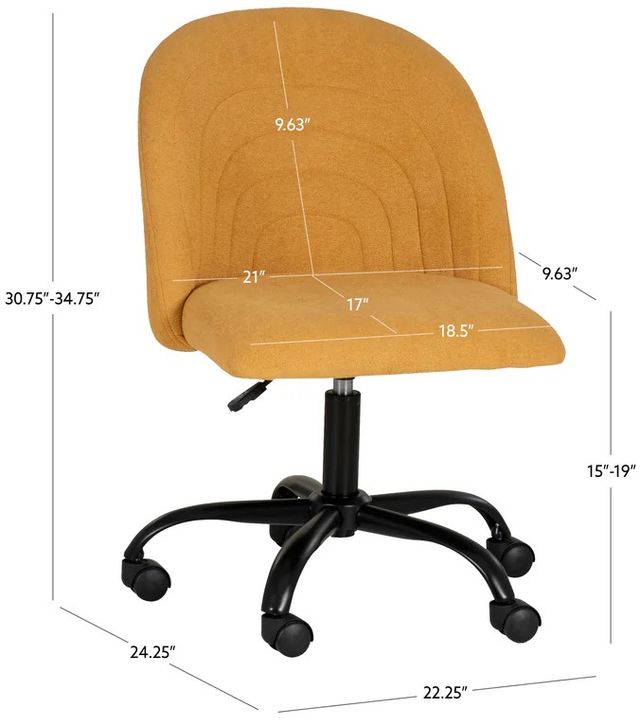 Linon Stormy Yellow Office Chair-2