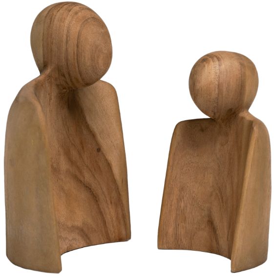 Dovetail Furniture 2-Piece Natural Wood Sculpture Set-0