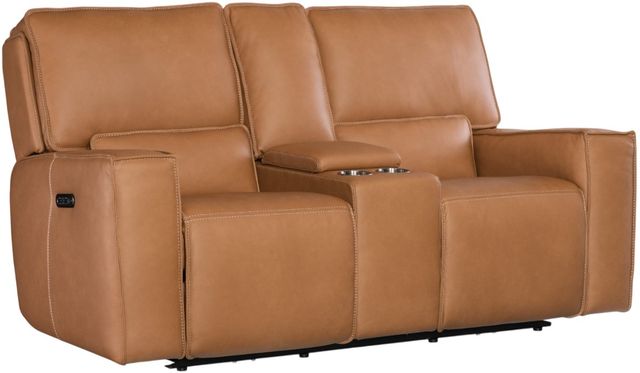 Hooker® Furniture MS Miles Oslo Antelope Power Reclining Loveseat with Power Headrest and Console-0