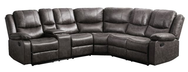 Mazin Furniture Everett 3-Piece Black Modular Reclining Sectional-0