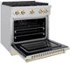 ZLINE Autograph Edition Paramount 30" Stainless Steel Pro Style Dual Fuel Range with Polished Gold Accents-3