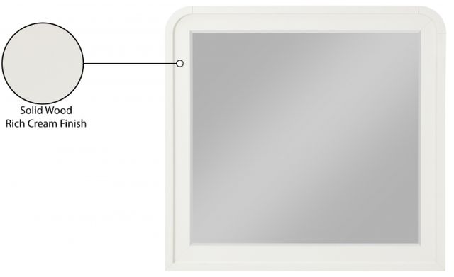 Meridian Furniture Fluted Cream Dresser Mirror-4
