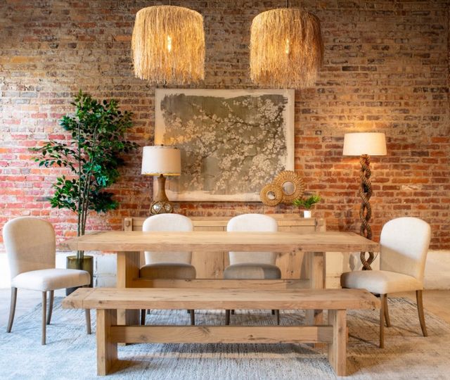 Home Trends & Design Flagstaff Natural Distressed Oak Dining Table-2