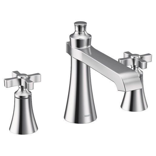 Moen® Flara Chrome Two-Handle High Arc Roman Tub Faucet-1