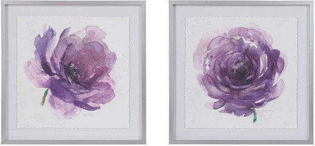 Olliix by Madison Park Signature Purple Set of 2 Purple Ladies Rose Frame Graphic Print-0