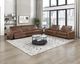 Homelegance® Sutton 3-Piece Brown Double Power Reclining Sectional with Center Console-1