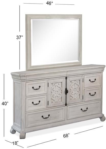 Magnussen Home® Bronwyn Alabaster/Toasted Nutmeg Dresser and Landscape Mirror-1