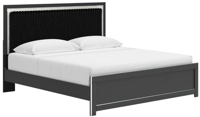 Signature Design by Ashley® Zuraleus Matte Black King Upholstered Platform Bed-0