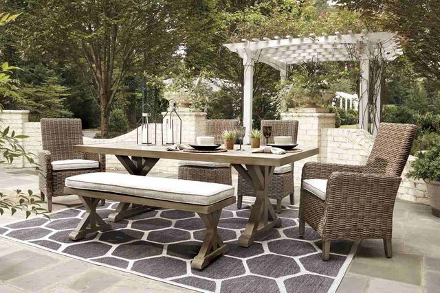 Beachcroft 6 Piece Outdoor Dining Set - Beige Beachcroft 6 Piece Outdoor Dining Set - Beige