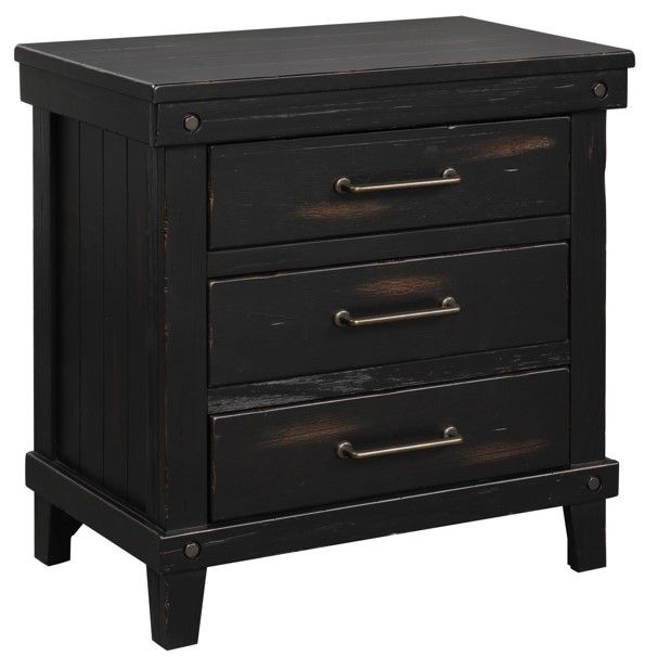 Bernards Spruce Creek 4-Piece Black Queen Panel Bed Set-4