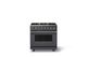 Viking® 5 Series 36" Cast Black Pro Style Dual Fuel (LP) Range with Brushed Brass Trim-0