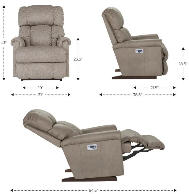La-Z-Boy® Pinnacle Antique Power Rocking Recliner with Headrest and Lumbar-2