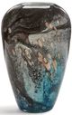 Giftcraft Black/Blue/Copper/Gray Small Glass Vase-0