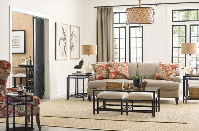 Hammary® Mackintosh 3-Piece Glass Top Nesting Coffee Table Set with Black Base-1