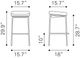 Zuo® Lids Dark Gray Set of 2 Bar Stool-4