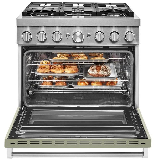 KitchenAid® 36" Avocado Cream Pro Style Dual Fuel Range-2