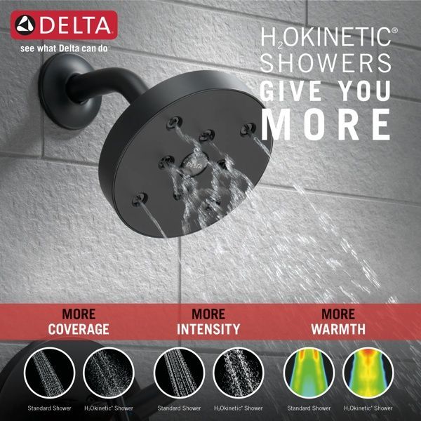 Delta Trinsic® Monitor® 17 Series H2Okinetic® Matte Black Tub and Shower Trim-1