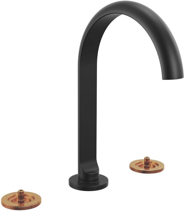 Brizo Roccesco™ Matte Black Widespread Lavatory Faucet with Arc Spout-0