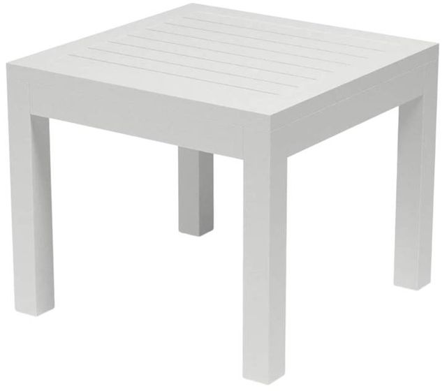 Sunset West Naples Satin White Metal Outdoor End Table-1