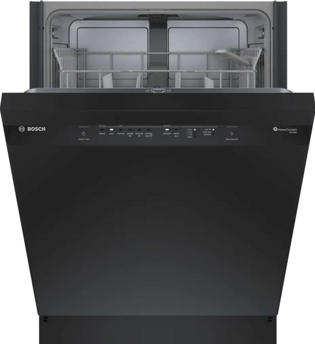 Bosch® 100 Series 24" Black Front Control Built In Dishwasher-1