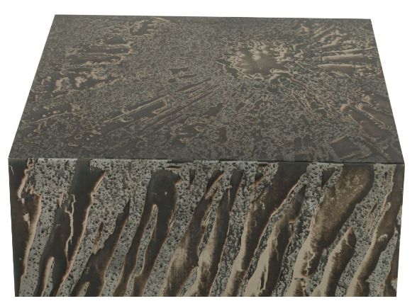 Home Trends & Design Mojave Desert Patina Side Table with Brass Base-2