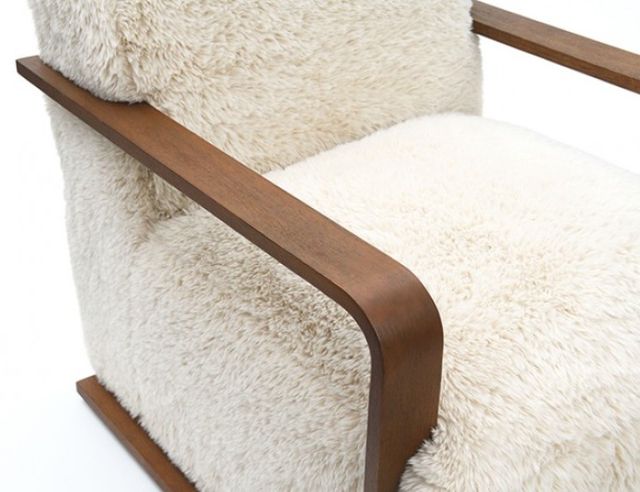 Furniture of America® Elardo White Faux Fur Accent Chair-4