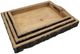 A & B Home Nakato 3-Piece Brown Wood Bark Serving Tray Set-1