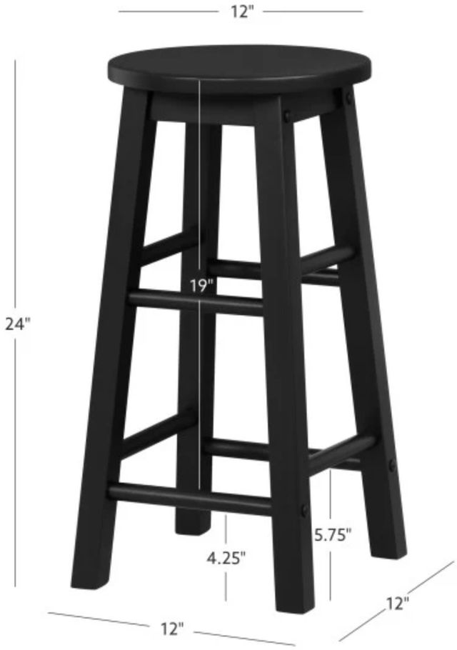 Linon Abby Black Round Counter Stool-2