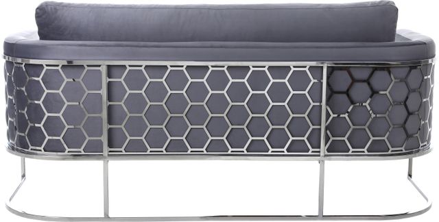 Meridian Furniture Casa Grey/Chrome Velvet Sofa-1