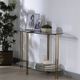 ACME Furniture Veises Glass Top Sofa Table with Champagne Base-4