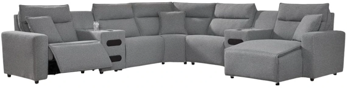 Signature Design by Ashley® Modmax II 7-Piece Pepper/Salt Power Reclining Right-Arm Facing Sectional and Chaise