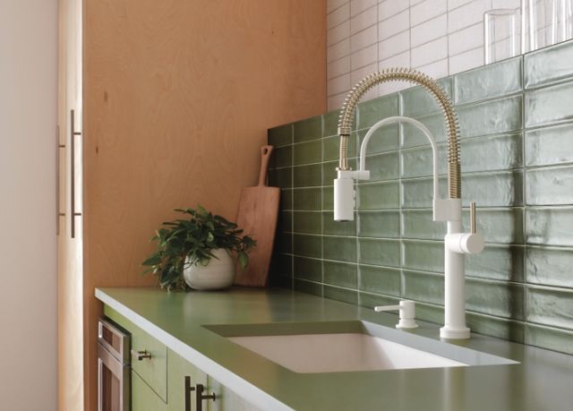 Brizo Jason Wu Brilliance® Polished Nickel/Matte White Pull-Down Faucet Metal Lever Handle Kit-2