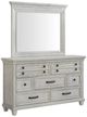 Elements International McCoy Antique White Dresser and Mirror-0