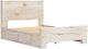Benchcraft® Lawroy Light Natural Youth Full 2-Drawer Storage Panel Bed-0