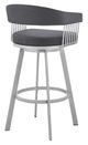 Armen Living Bronson 29" Silver Metal Bar Stool-2
