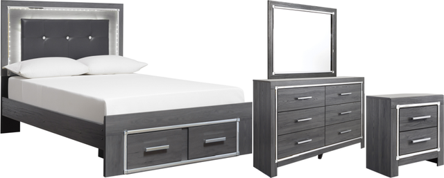 Signature Design by Ashley® Lodanna 4-Piece Gray Queen Storage Bed Set-0