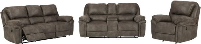 Benchcraft® Trementon 3-Piece Graphite Living Room Set with Reclining Sofa-0