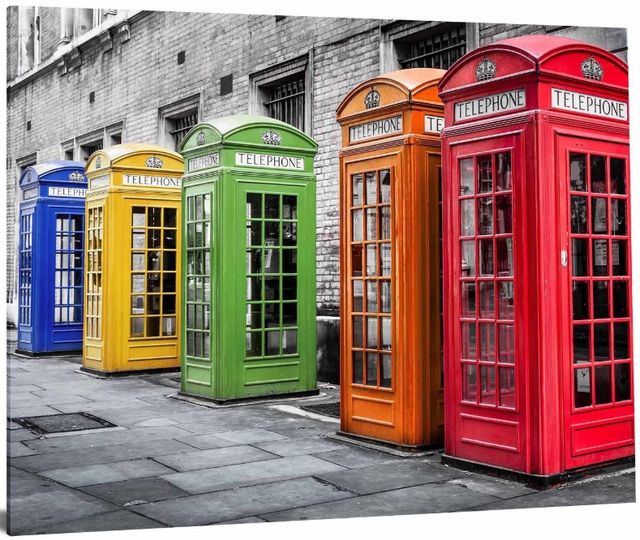 Classy Living Phone Booths in Color Wall Art-3