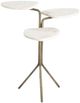 Bassett Mirror Alpine Brass Accent Table with White Top-1