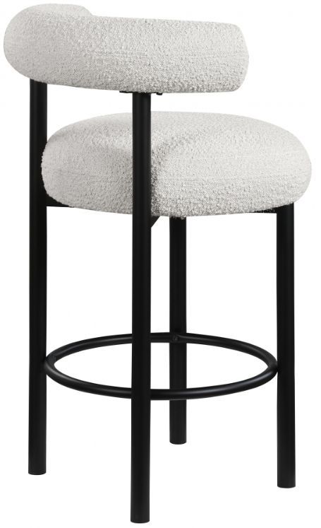 Meridian Furniture Bordeaux Cream/Matte Black Stool-3