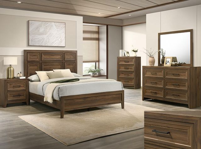 Crown Mark Lorraine Brown Queen Panel Bed-1