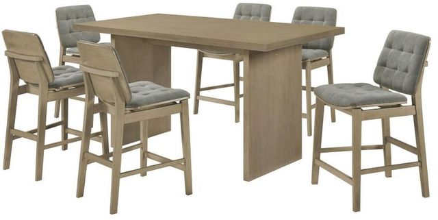 Coaster® Decker 7-Piece Gray/Natural Oak Rectangular Counter Dining Set-0