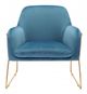 Zuo® Nadir Blue and Gold Arm Chair-1