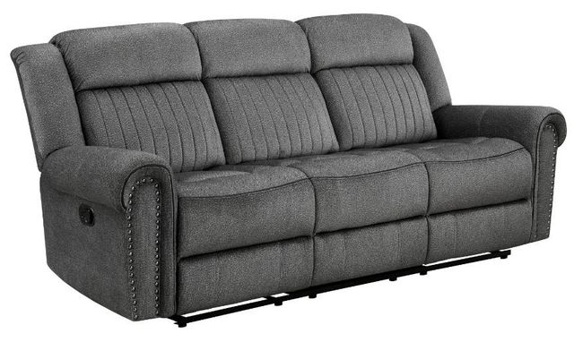 Homelegance® Brennen Charcoal Double Reclining Sofa-0