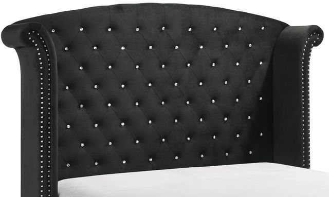 Crown Mark Lucinda Black Queen Wingback Panel Bed-3