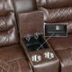 Homelegance® Putnam Brown Manual Double Glider Reclining Console Loveseat-4