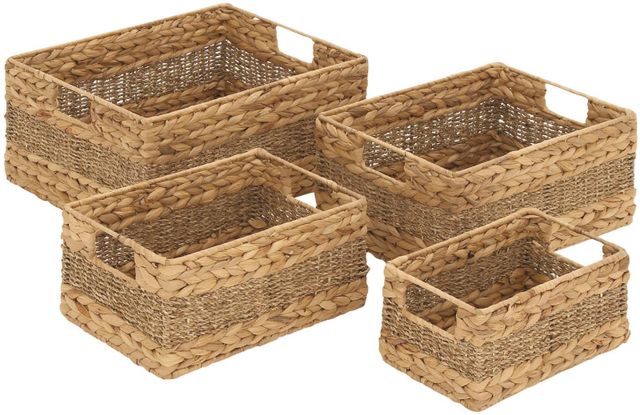 Deco Marche 4-Piece Light Brown Storage Basket Set-0