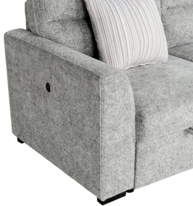 Global Furniture USA U9401 5-Piece Nickel Sectional with Pillows and Ottoman Set-3